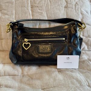 Coach Daisy Liquid Gloss Shoulder Bag - Black/Gold